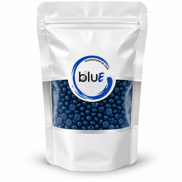 4 oz Bombshell bluE unscented blue hard wax bead sample with azulene for professional waxing