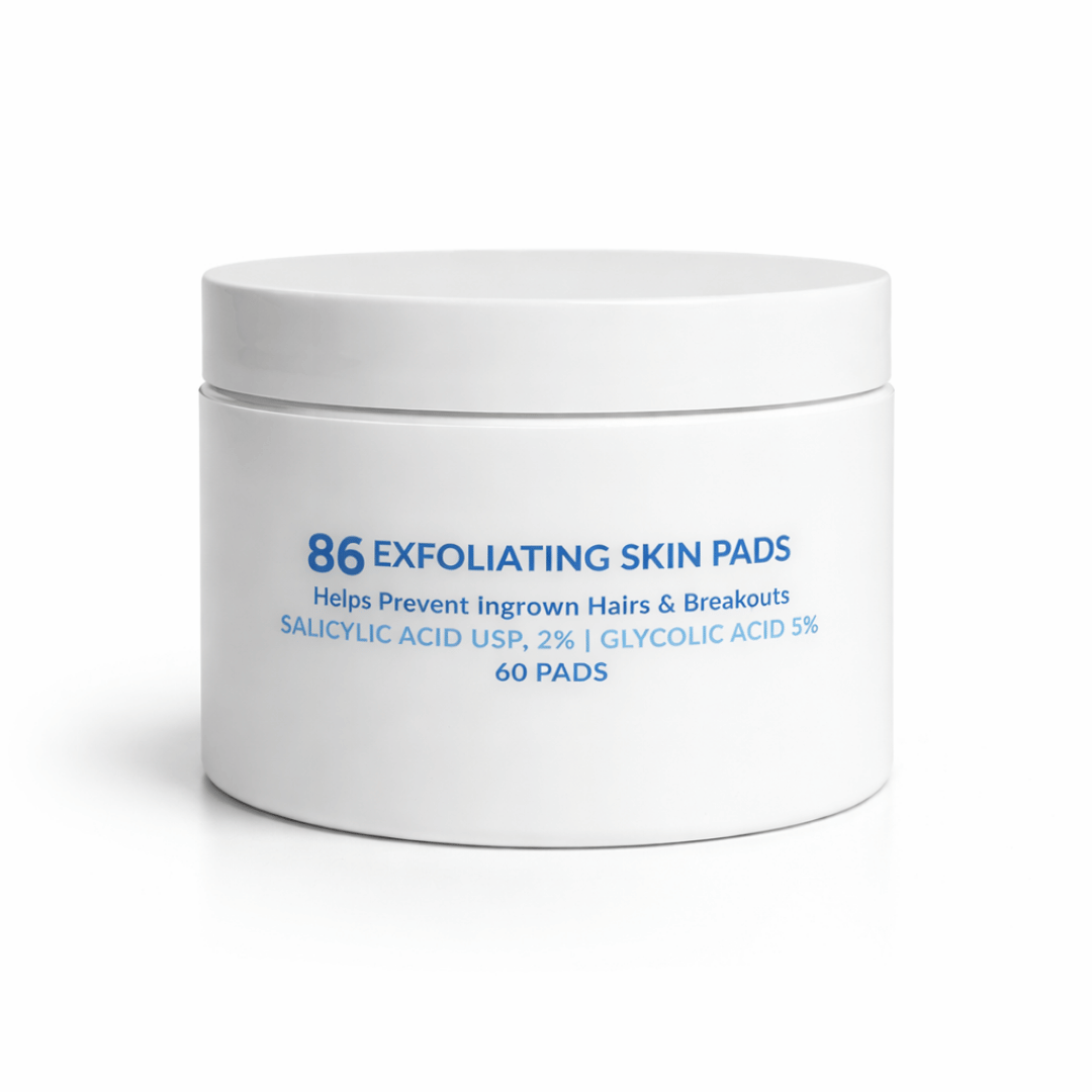 86 Exfoliating Skin Pads - Glycolic Acid Ingrown Hair Treatment 86 Exfoliating Skin Pads - Glycolic Acid Ingrown Hair Treatment