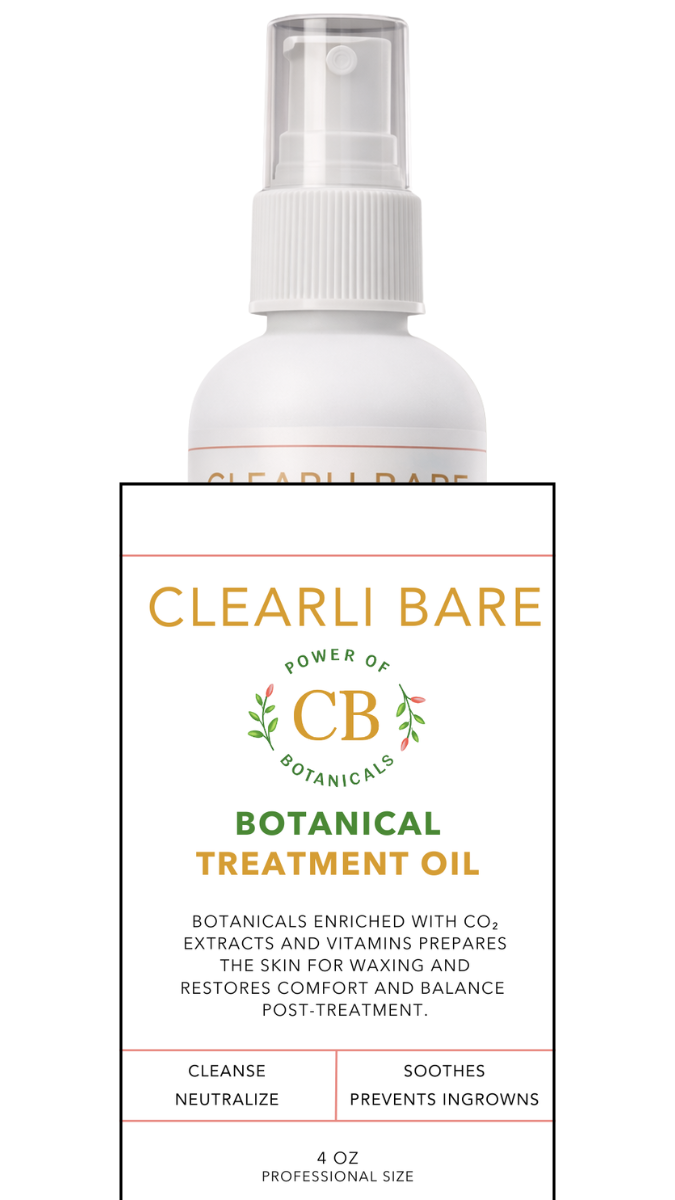 Clearli Bare Botanical Treatment Oil professional pre and post wax skincare