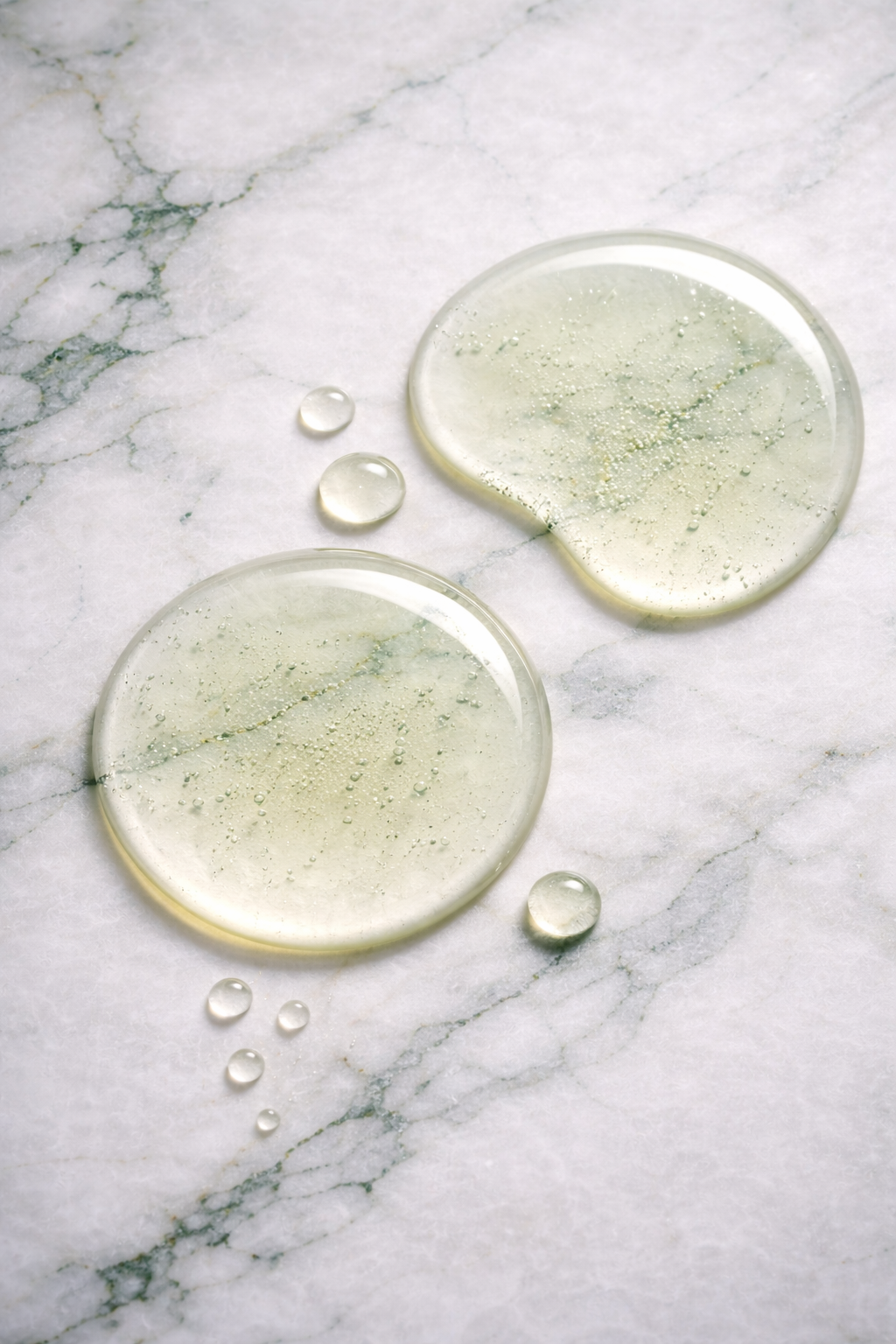 T3 botanical treatment mist texture shown on white marble surface