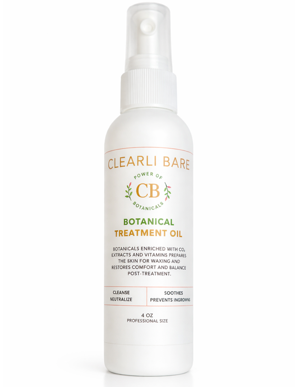 Clearli Bare Botanical Treatment Oil professional pre and post wax skincare