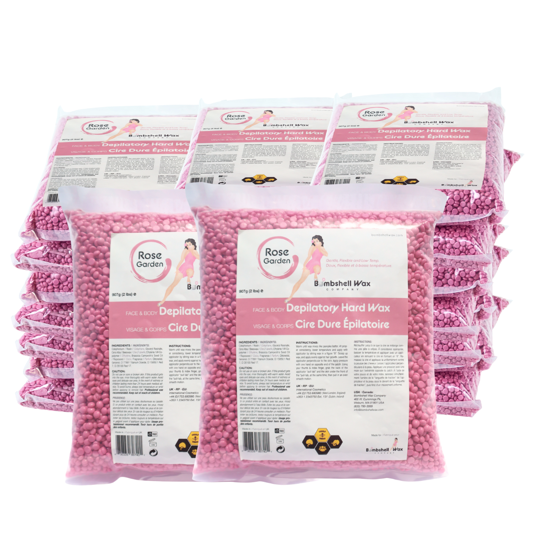 Rose Garden pink hard wax, 46 lb bulk size, creamy texture