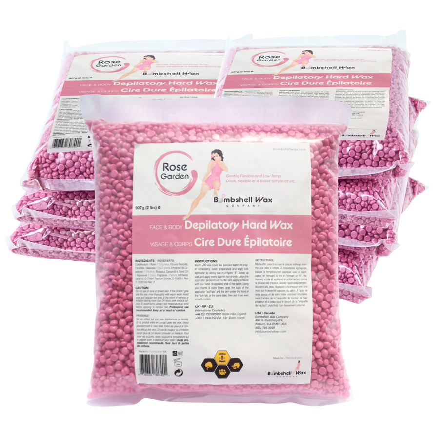 Rose Garden pink hard wax, 16 lb bulk size, creamy texture