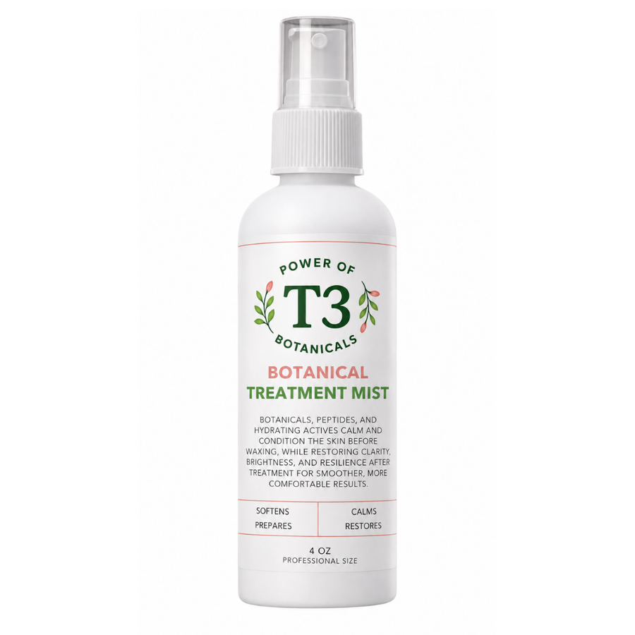 T3 Botanical Treatment Mist 4 oz professional spray bottle for pre- and post-wax skincare.