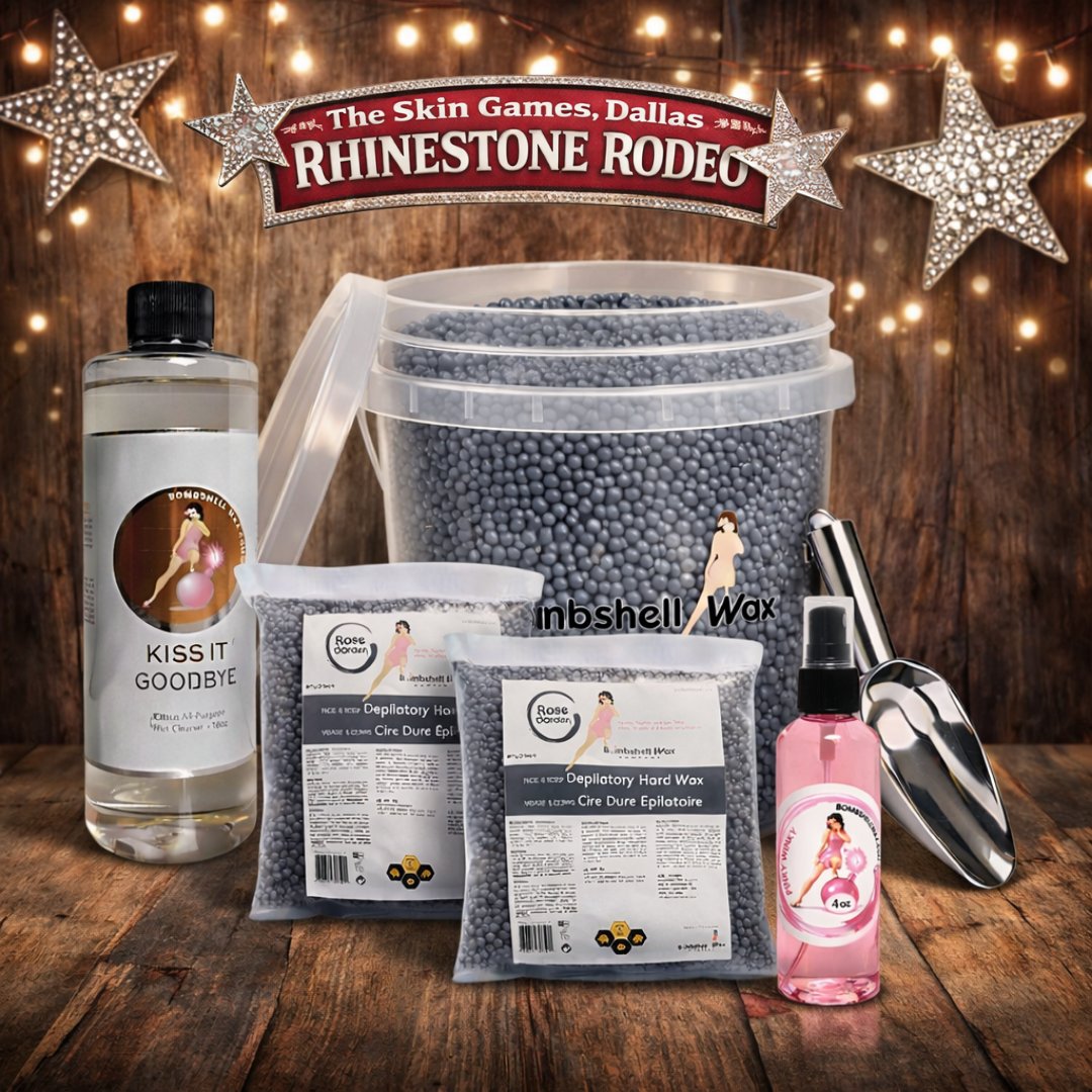 Simpli Zen hypoallergenic hard wax kit with wax container, applicators, scoop, and wax cleaner