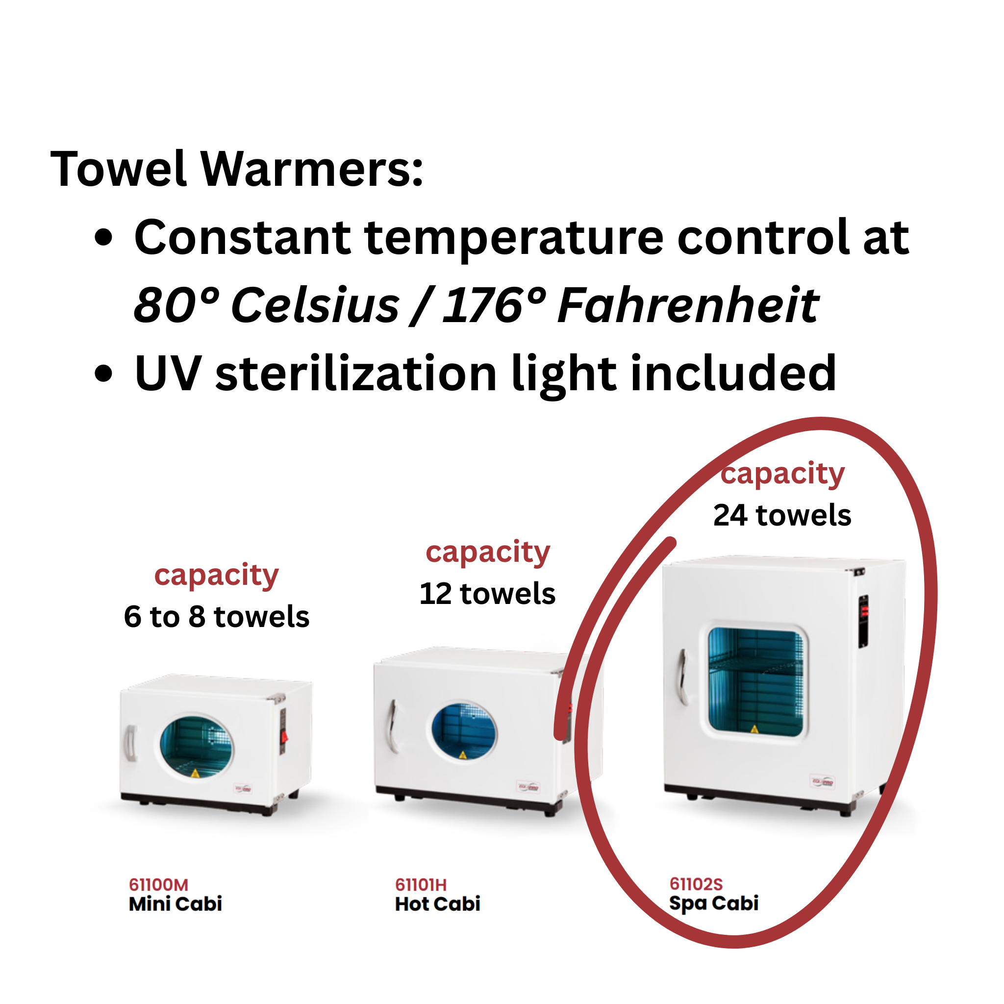 Hot Towel Warmers | Equipro | UV Sterilizer | Towel Capacity