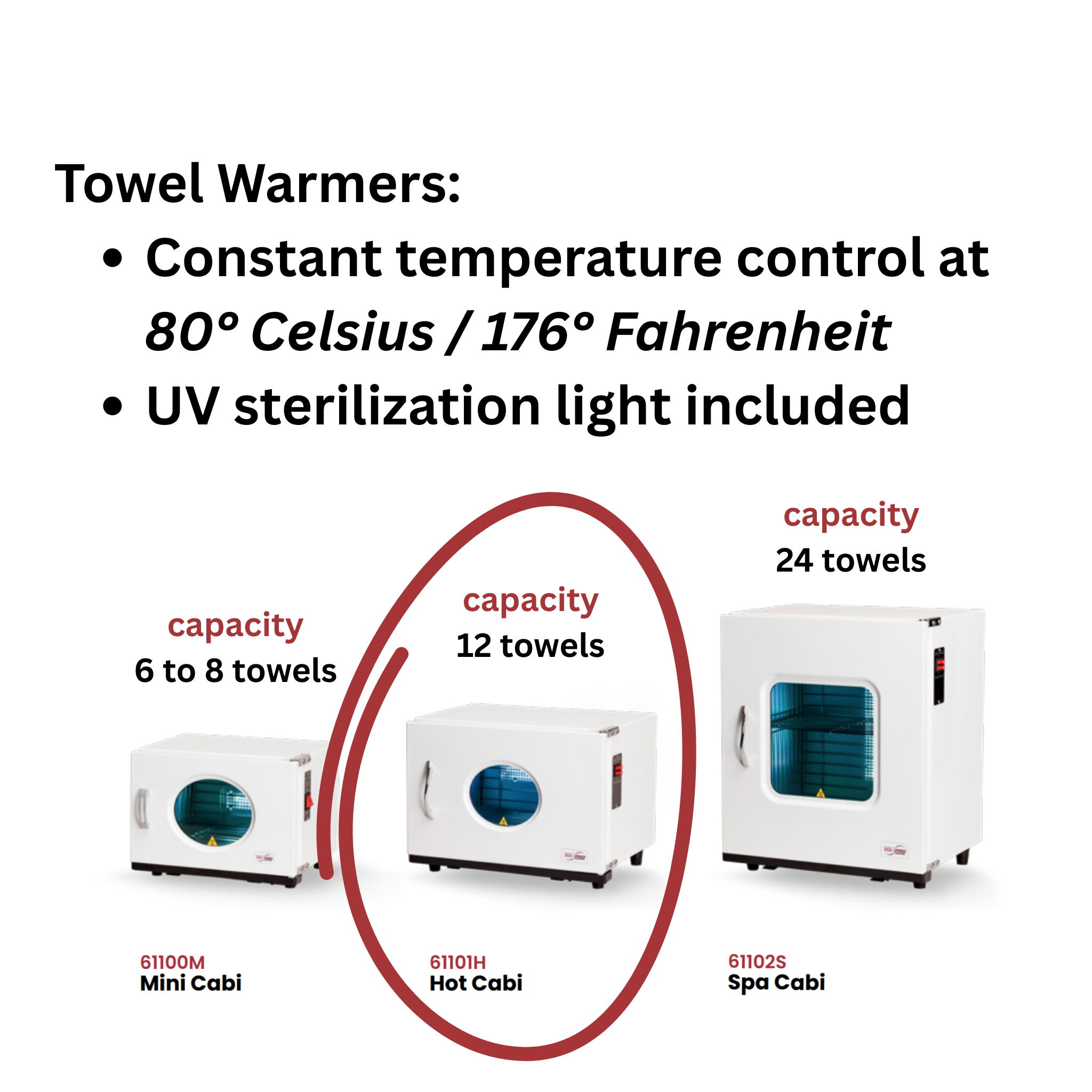Hot Towel Warmers | Equipro | UV Sterilizer | Towel Capacity