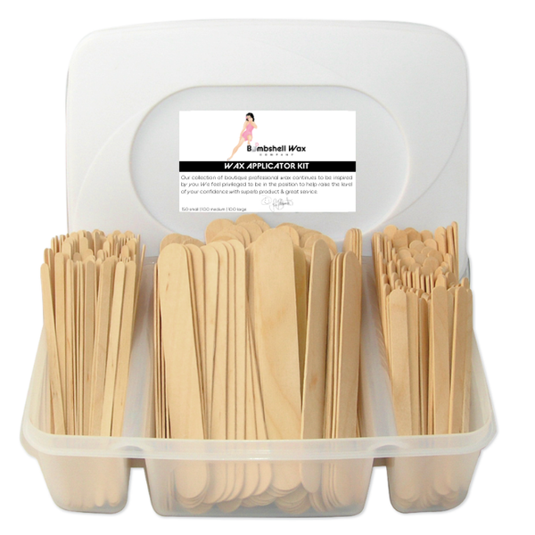 Wax applicators for body kit with 350 disposable wooden sticks for professional waxing services