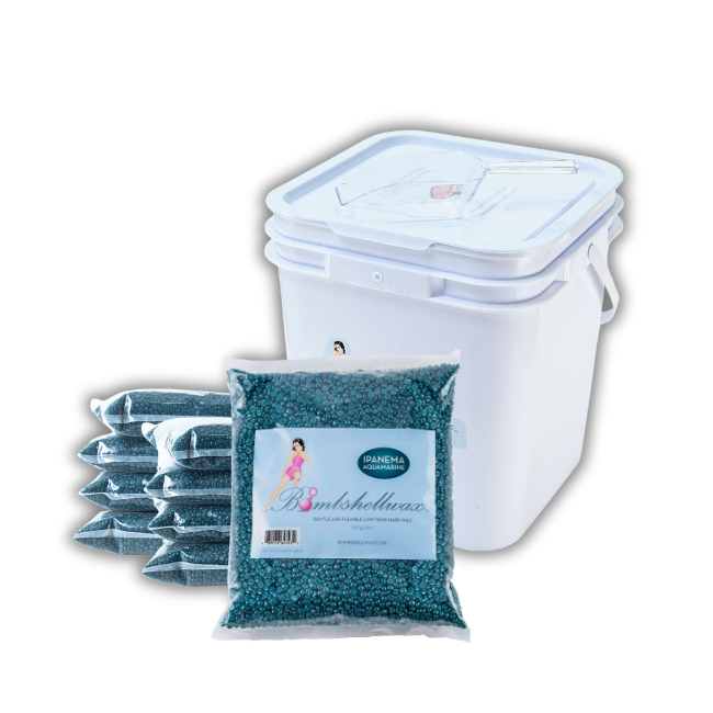 16 lbs. Bulk Blue Bead Hard Wax | Bombshell Ipanema | Storage Pail/Scoop