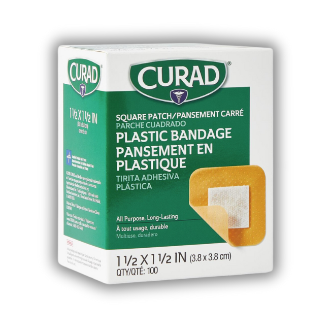 CURAD Plastic Adhesive Patches, 1.5