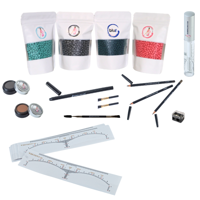 Bombshell Brow Artistry Essentials Kit – Complete Professional Brow Shaping & Styling Set with Wax, Pencils, Powders & Tools