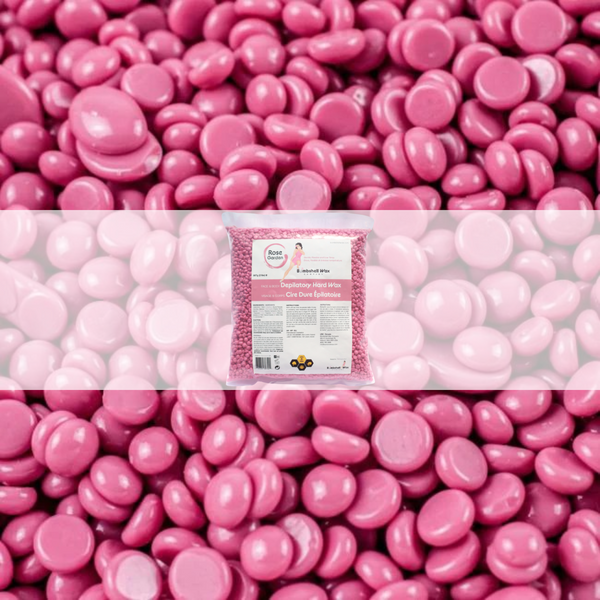 Rose Garden hard wax bag on background of hard wax beads