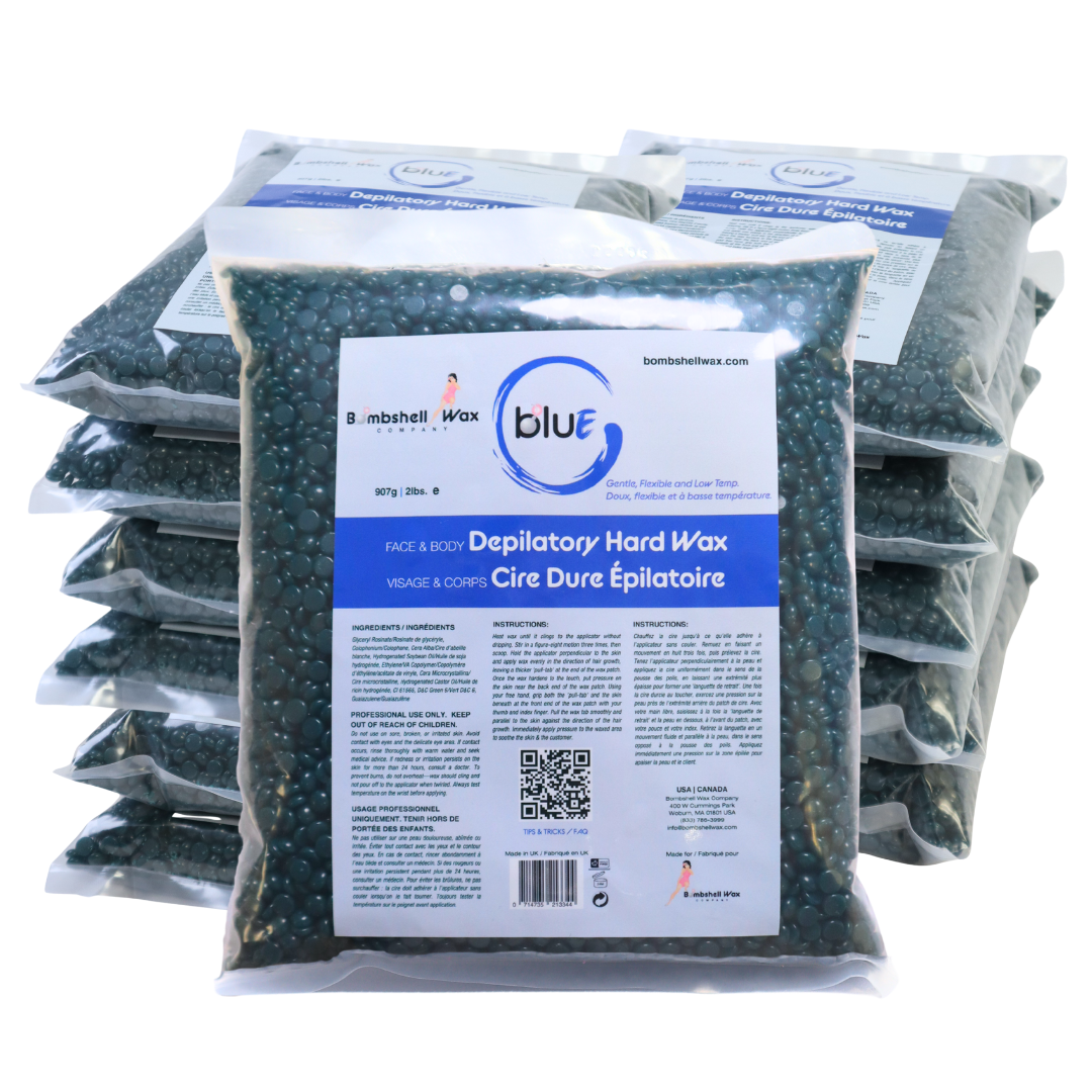 Bombshell bluE hard wax, 24 lb bulk size, gel texture