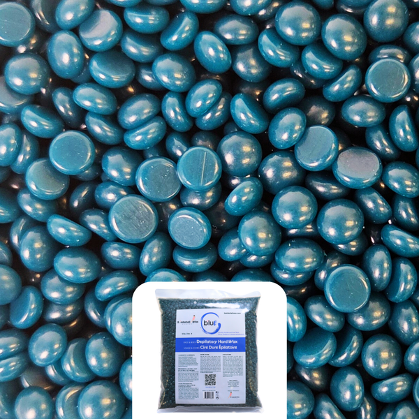Bombshell bluE hard wax beads close-up texture