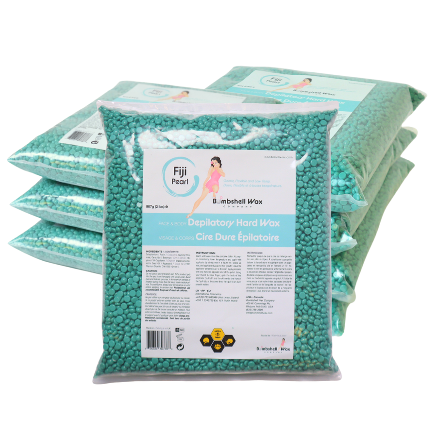 Fiji Pearl teal hard wax, 16 lb bulk size, creamy texture
