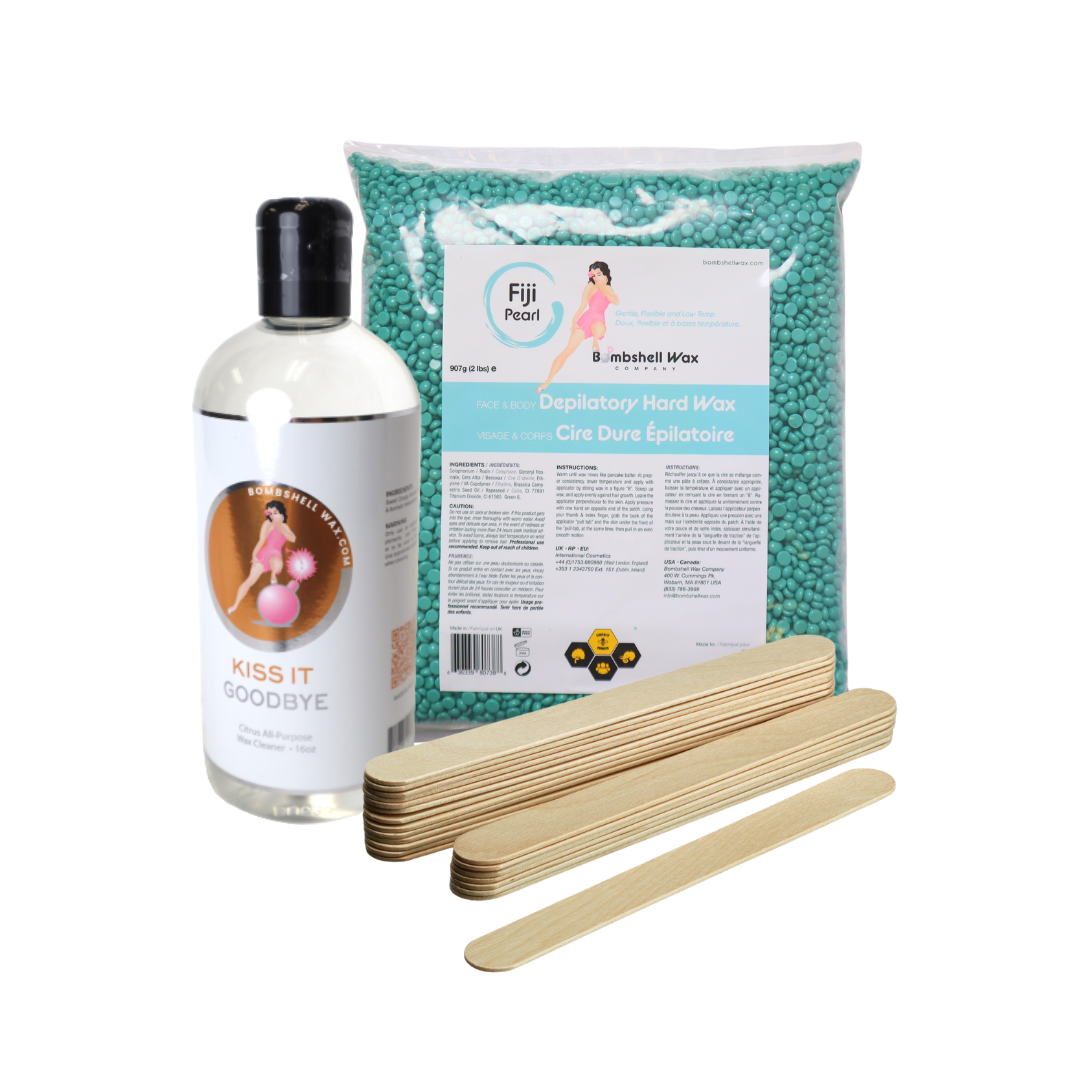 Bombshell Hard Wax Cleaner Kit | Hard Wax, Kiss It Goodbye Cleaner, & Applicators