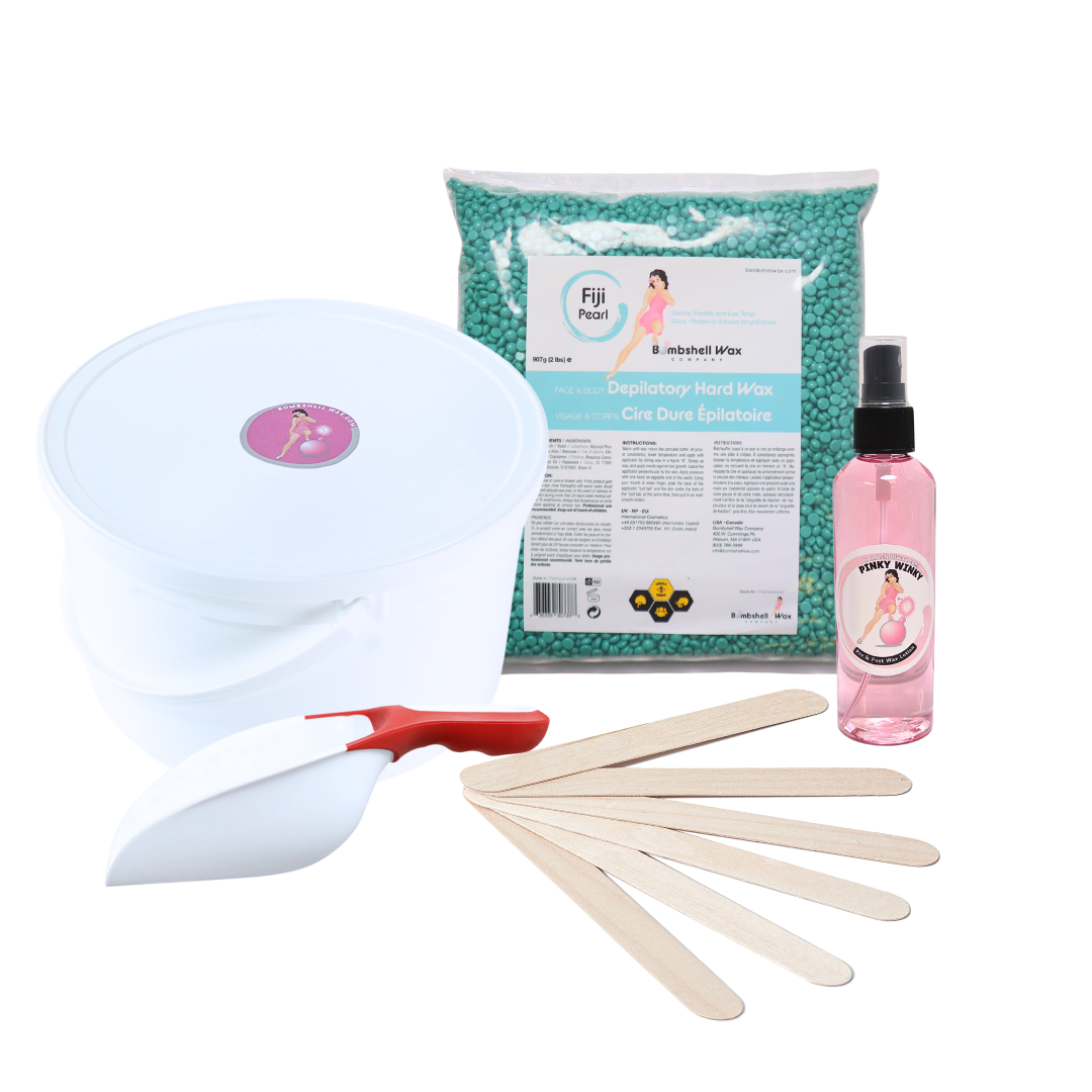 Bombshell Waxing Storage Kit | Hard Wax, Mineral Oil, and Applicators