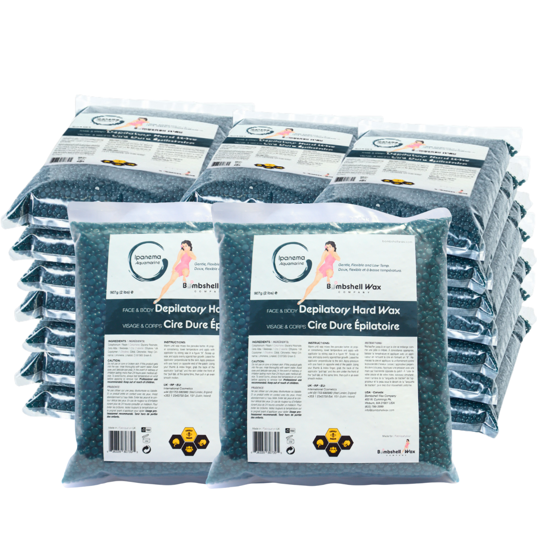 Ipanema blue hard wax, 46 lb bulk size, gel texture