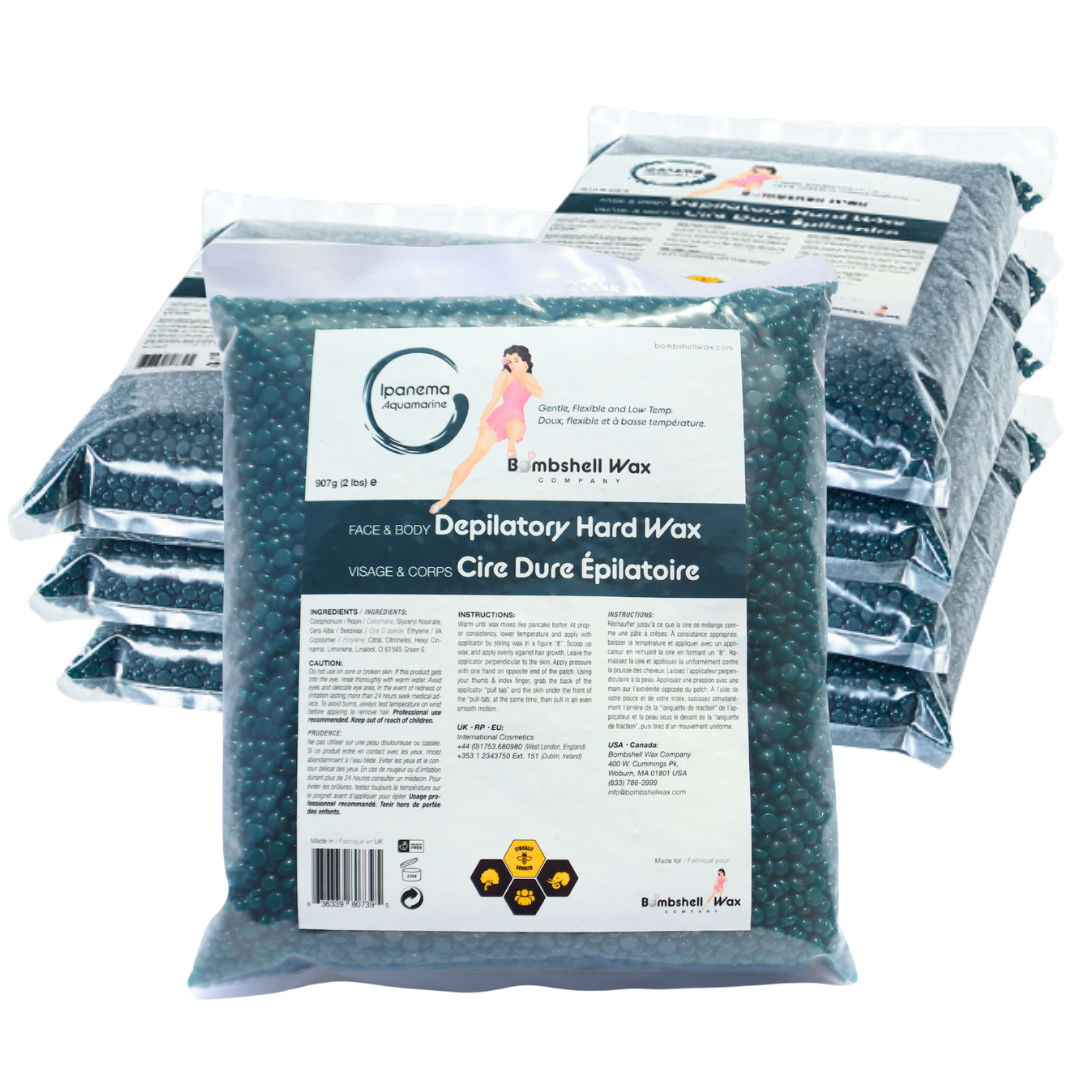 Ipanema blue hard wax, 16 lb bulk size, gel texture