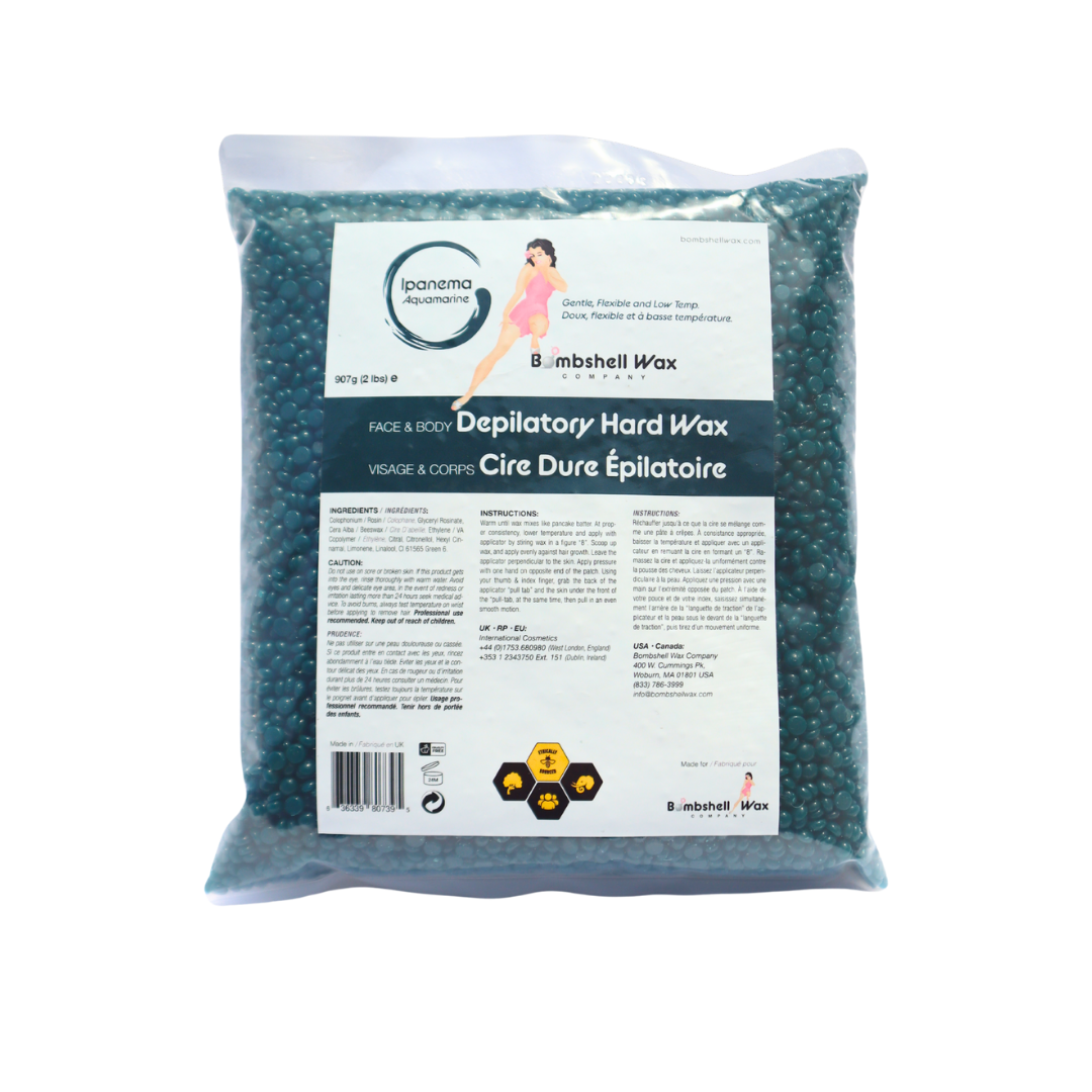 Ipanema blue hard wax, 2 lb bag, gel texture