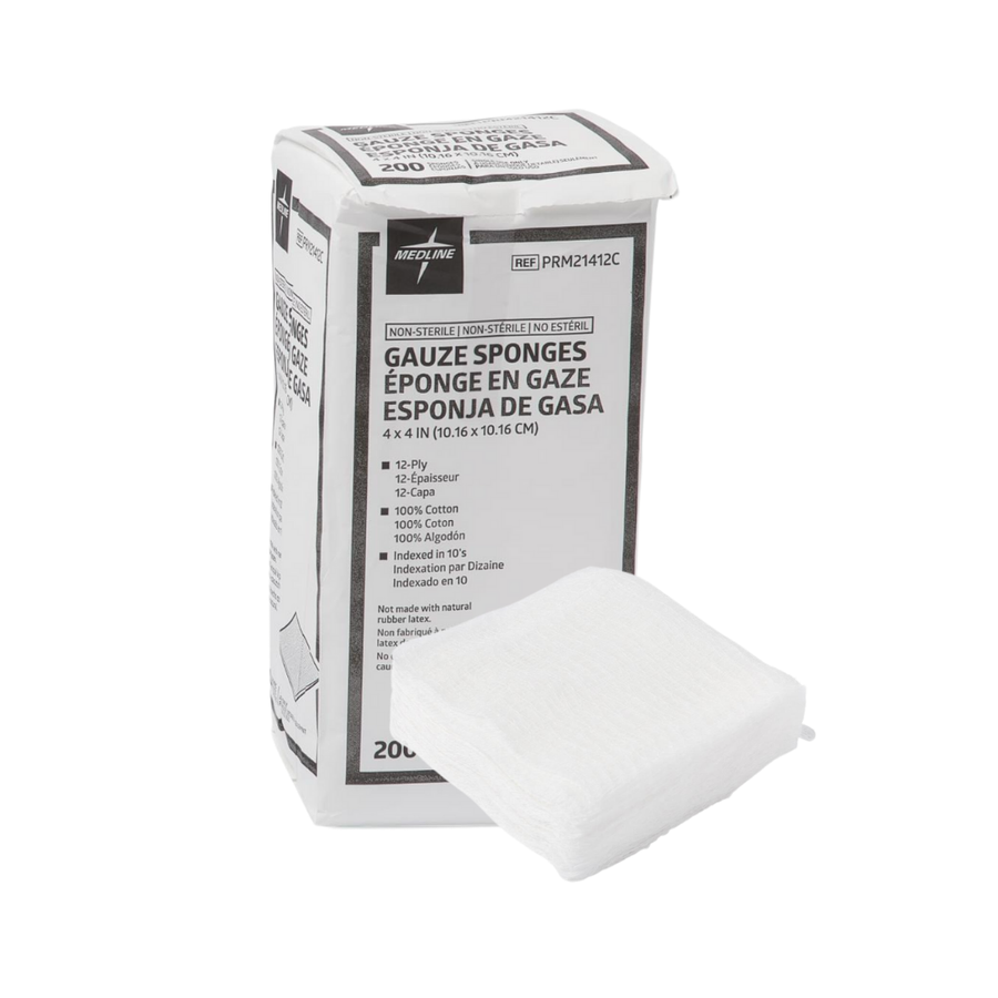 Package of 4"x4" woven gauze sponges